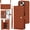 Brown, variant on TECH CIRCLE Folio Faux Leather Case for iPhone 14 (6.1") 2022 - Protective Stylish Phone Case, Built-in Stand & Card Slots & Wrist Strap & Button Closure, Lightweight Portable Cover, Dark Purple