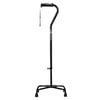 Hugo Adjustable Quad Cane for Right or Left Hand Use, Ebony, Large Base