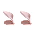 thumbnail image 4 of ziyahi Portable Soap Rack Leaf Shape Soap Cleaning Sponge Holder Drain Box Soap Drying Stand Rack with Suction Cups Soap Storage Box pink 2Set, 4 of 6