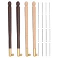 thumbnail image 1 of 4 Pcs Tambour Hooks Kit with 12 Needles, Embroidery Crochet Hooks Wooden Handle Sequin Beads Needle Set, 1 of 5