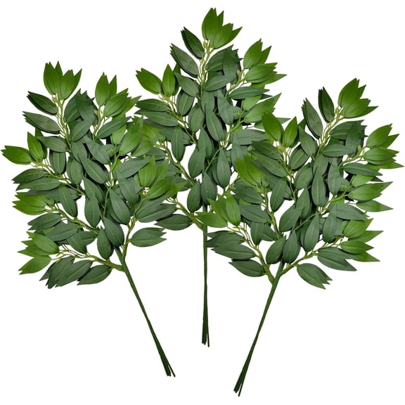 12 IGreenery Stems Artificial Silk Green Leaf Wreath Vine Hanging Sprayer for DIY Wedding Arch Bouquets, Table Center Decorations, Home Interior Decorations