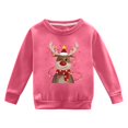 thumbnail image 4 of Zylarhe Girls Boys Sweatshirt Girls Winter Hoodie with Christmas Print Long Sleeve Crewneck Sweatshirt for Kids Cozy Warm Outerwear Hot Pink 8-9 Years, 4 of 4