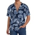 thumbnail image 3 of Xecao offers the Tropical Leaves for Men's Casual Short-sleeved Shirt, a button-up collared shirt with a pocket, perfect for beach vacations and yacht travel in the XX-Large size., 3 of 7