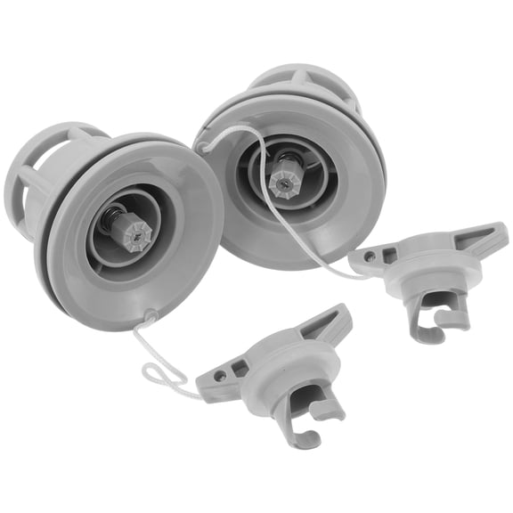 OULII Inflatable Boat Valve Plugs, Quick Inflation Accessories, PVC Material, Light Grey Color, 2 Sets Included