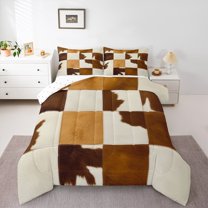 Castle Fairy 3-Piece Full Comforter Set with Cow Print Design