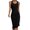 Black, variant on Women Sexy Bodycon Dress Ruched Side Slit Drawstring Midi Dress Round Neck Sleeveless Dresses Tank Sheath Party Club Dress