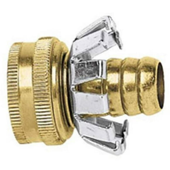 Fiskars 581043 0.75 in. Green Thumb Female Clincher Hose Repair, Brass