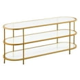 thumbnail image 3 of Evelyn&Zoe Leif Oval TV Stand for TV's up to 60", Brass, 3 of 9