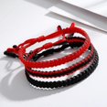 thumbnail image 2 of Handmade Tibetan Buddhist Lucky Rope Bracelets Bangles Black & Red Thread Adjustable Knots Bracelet For Women Men Wrist Jewelry, 2 of 5