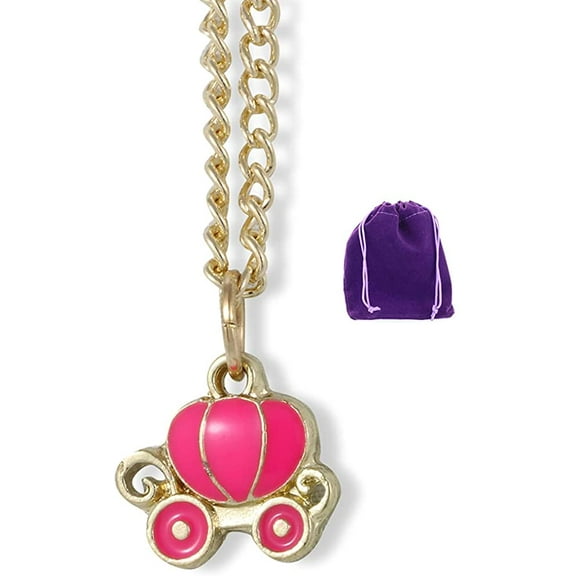 Emerald Park Jewelry Pumpkin Carriage Charm Gold Coloured Chain Necklace