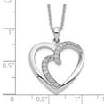 thumbnail image 7 of Sterling Silver & CZ Two Souls Lived As One 18in Heart Necklace and Pendant, 7 of 7
