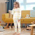 thumbnail image 5 of Yellow Blue Pattern Cotton Pajamas 2 Piece Set Sleepwear Soft and Comfortable Homewear Nightwear, 5 of 7