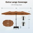 thumbnail image 2 of Alpha Joy 15ft Outdoor Patio Umbrella Extra-Large Double-Sided Garden Umbrella with Crank Handle and Base - Tawny, 2 of 6