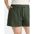 thumbnail image 4 of Terra & Sky Women's Plus Size Linen Blend Shorts, 4 of 5