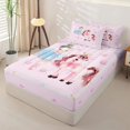 thumbnail image 2 of Homewish Pink Unicorn Animal Zipper Twin Comforter Sets with Fitted Sheet and 2 Pillowcases,Kawaii Ballet Girls Colorful Cute Loves Zipper Bedding Set For Kids,Pink Reversible,4-Piece, 2 of 7