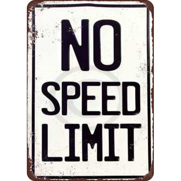 Size: 16" x 12" - No Speed Limit Vintage Reproduction Metal Sign