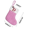 thumbnail image 3 of LanSuare Mini Christmas Stockings with Initials, 7Inch Letter Embroidered Xmas Stockings, Knitted Pink-White Xmas Stocking for Christmas Party, Family Fireplace Decorations(D), 3 of 3