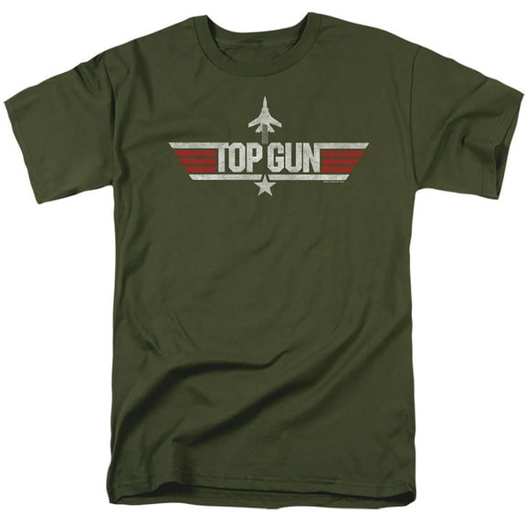 Top Gun Logo Unisex Adult T Shirt, Military Green, X-Large