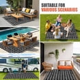 thumbnail image 3 of Black Plaid Outdoor Rug 3x5 Ft, Non Slip Washable Area Rug, Vintage Minimalism Abstract Lattice Striped Patio Rugs Carpet Runner, Large Floor Mat for Indoor/Outdoor Deck Porch Camping, 3 of 8