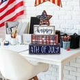 thumbnail image 4 of Memorial Day Table Decorations Patriotic Wood Flags Individual Tiered Tray Decorations Red And Blue Centerpiece Flags For Holiday Tabletop Home Party Decor 1×摆件Happy 4Th Of, 4 of 7