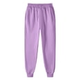 thumbnail image 4 of felwors Sweatpants Women Fleece Pockets Winter Fall Fashion Baggy Lounge Pants Joggers Light Purple, XL, 4 of 4