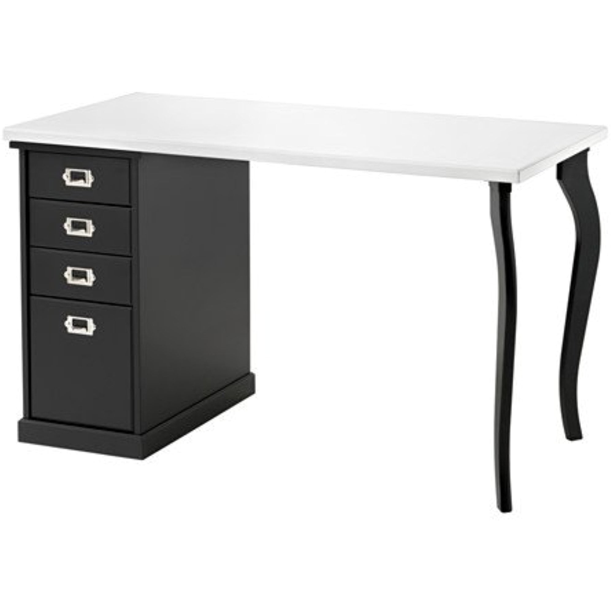 Ikea Computer Table with drawers, white, black 47 1/4x23 5/8 ", 20202.
