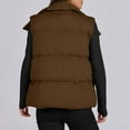 thumbnail image 4 of ZQUUVOU Women's Zip Up Puffer Vest Collar Fall Winter Warm Sleeveless Down Jacket with Pocket Lightweight Outerwear Coffee, 4 of 9