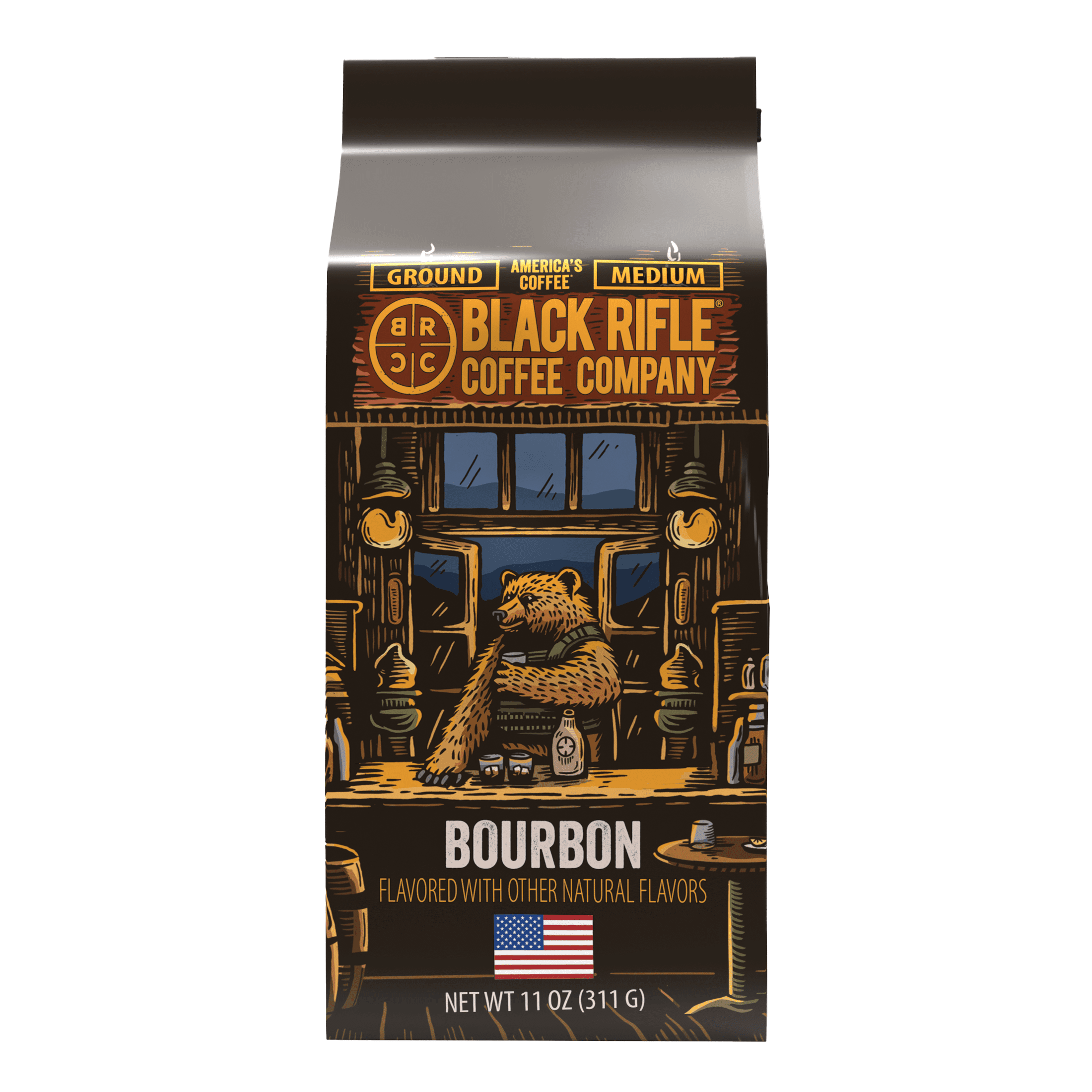 (6 pack) Black Rifle Coffee Bourbon, Medium Roast, Ground Coffee, 11oz