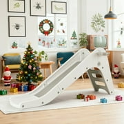 LAZY BUDDY Freestanding Toddlers First Slide, Kids Play Slide Climber with Basketball Hoop & Ball for Children 3-7 Years, Indoor Outdoor Playground