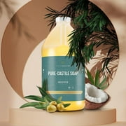 WHOLENATURALS Pure Castile Soap Liquid, EWG Verified & Certified Palm Oil Free Unscented, Natural, Mild & Gentle Non-gmo & Vegan - Organic Body Wash, Laundry, Pet/Dog and Baby Soap - 64 Fl Oz