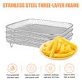 thumbnail image 4 of 3 Pcs Stackable Air Fryer Racks with Tong Stainless Steel Multi-layer Dehydrator Racks Air Fryer Accessories, 4 of 8