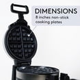 thumbnail image 3 of JS Gourmet - Máquina de gofres belga doble de 1400 W con rotación de 180°, bloqueo de mango seguro, indicador de luz roja, platos antiadherentes de 8 pulgadas y bandeja de goteo extraíble para una, 3 of 5