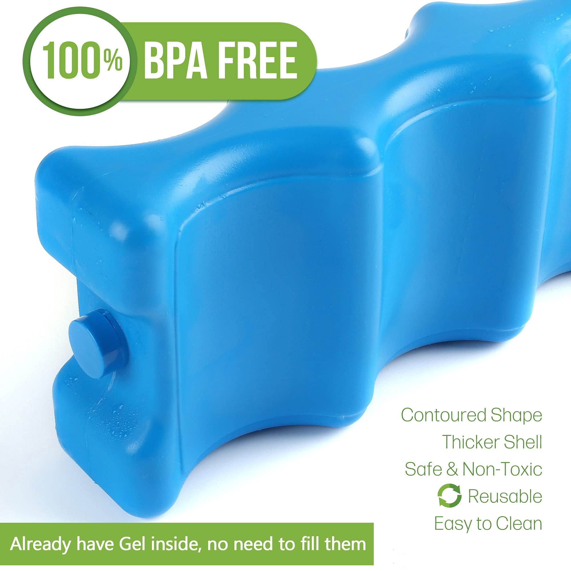 Ice Pack For Coolers  Breastmilk Bottle Storage Lunch Box Insulated Contoured Freezer Long Lasting Reusable Cool Beer Soda Camping Beach Picnic