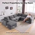thumbnail image 6 of 7 Seater Cloud Couch, No Assembly Required Modular Boneless Sofa, Comfy Deep Seat Sectional Sofa for Living Room, Bedroom, Apartment, 6 of 7