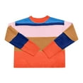 thumbnail image 4 of zaveiop Womens Color Block Cropped Sweaters 2025 Winter Trendy Casual Oversized Y2k Going out Striped Pullover Tops (Orange, XL), 4 of 5