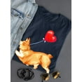 thumbnail image 3 of Welsh Corgi W Heart Balloon T-Shirt Women -Image by Shutterstock, Female 3X-Large, 3 of 4
