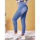 thumbnail image 4 of Bolsillos de talla grande jeans rasgados Rosegal Vaqueros de talla grande, 4 of 5