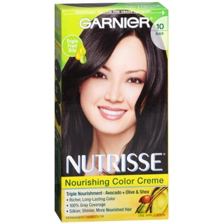 Garnier Nutrisse Haircolor Creme, Black [10] 1 ea (Pack of