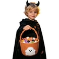 thumbnail image 4 of Gytml Trick Or Treat Basket Halloween Cotton Rope Ghost Candy Bucket Reusable Portable Treat Bag For Halloween Party Favors Holiday Decor(Orange-9.06"), 4 of 6
