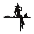thumbnail image 2 of Velmasee Halloween Witch Door Corner Decoration, Solid Wood Vintage Silhouette Tool-Free Mount, Spooky Ornament for Home Halloween Party Door Frame Wall Decor, 2 of 7