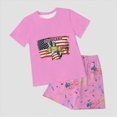 thumbnail image 4 of Toddler Girl Clothes for Independence Day Girls 4 Of July Outfit Set Print Short Sleeve T-Shirt and Shorts Set, 4 of 6