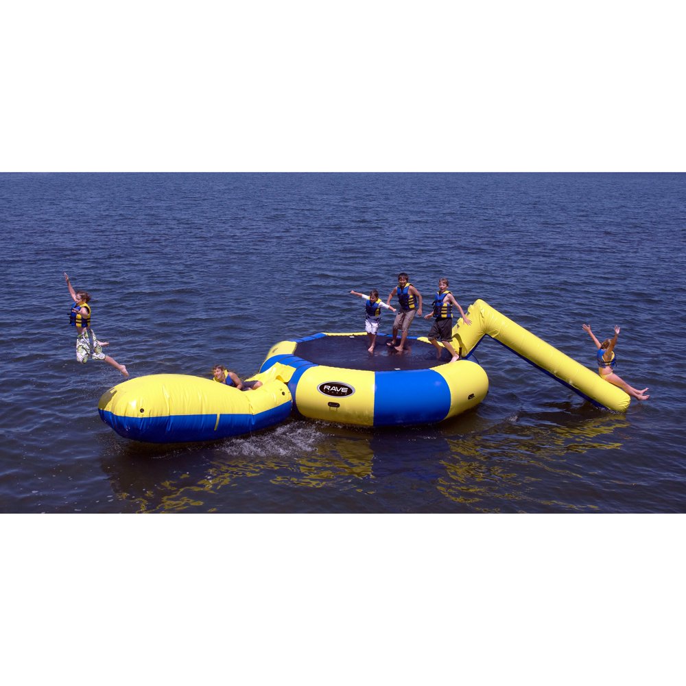 Rave Sports Bongo 15 ft. Water Trampoline with Slide and Launch
