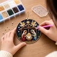 thumbnail image 4 of Lucahom DIY Diamond Art Painting Christmas Ornaments, 12 Pcs Pearl Art Hanging Ornaments with Nativity, Christmas Tree Hanging Decorations for Kids, Xmas Decor, 2.95 in, 1 Set, 4 of 6