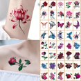 thumbnail image 4 of Tattoo Stickers 20 Sheets , Temporary Disposable Tattoo, Rose Butterfly Pattern , Realistic Colorful Tattoos Sticks For Women And Girls, 4 of 4