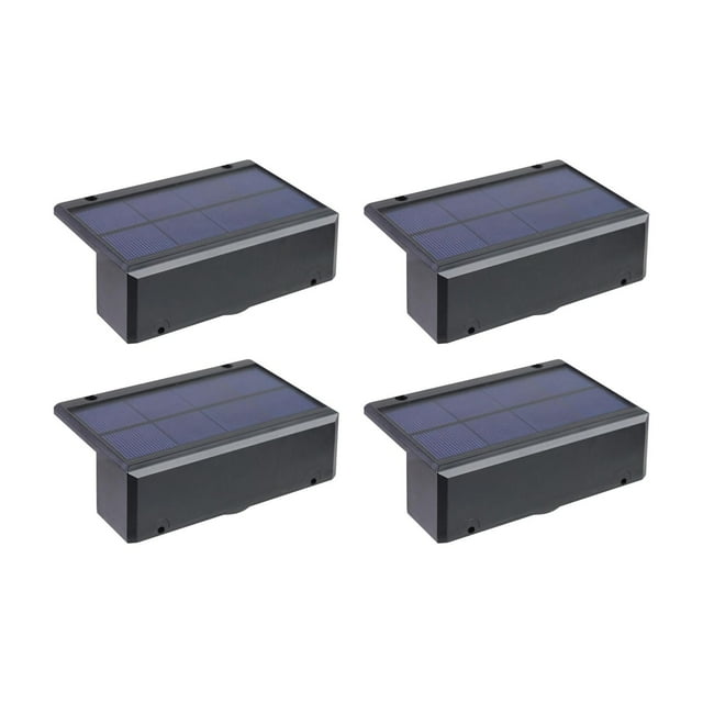 4 luces LED solares para vallas, terrazas, escalones y exteriores Luz calida
