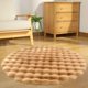thumbnail image 1 of Juegos de colcha y cubrecama, alfombra redonda color crema, para sofá, alfombra redonda para sala de estar, mesa de té, terciopelo, 23,62 x 23,62 pulgadas, 1 of 6