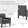 thumbnail image 4 of LUE BONA Linen Accent Chairs Set of 2 18.5" H, Comfy Living Room Chair, Modern Armchair Adult for Small Space, Bedroom, Carbon Gray, 4 of 5