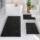 thumbnail image 2 of Juego de alfombras de baño Hearth & Harbor Chenille, antideslizantes, color negro, 2 of 9