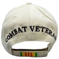 thumbnail image 4 of Vietnam Veteran Proudly Served Combat Veteran Ribbon Khaki Embroidered Cap Hat, 4 of 4