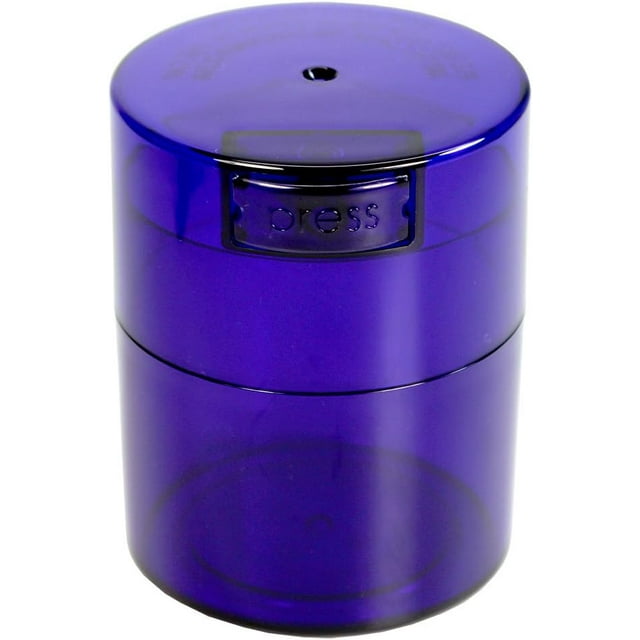 Tightpac America 3-Ounce Vacuum Sealed Dry Goods Storage Container, Cobalt Tinted Body/Cap